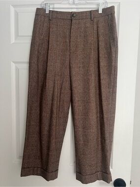 Ralph Lauren Brown Plaid Dress Trousers